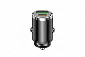 Развитвитель 1USB + 1Type-C (15W), черный, с кольцом для вытягивания (металл) z093