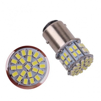 Лампа 12V сверхмощ.диод с цоколем (ЖЕЛТЫЙ) аналог 21w (50 диодов)