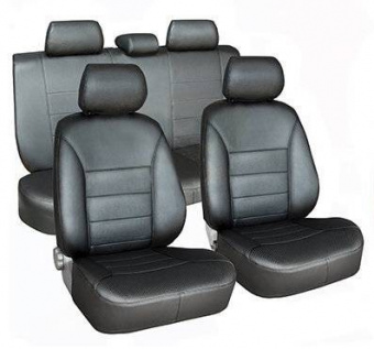 Чехлы сидений Ford Fusion (2002-2012); ЧЕРНЫЙ; (экокожа)