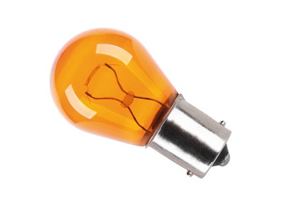 Лампа 12V PY21W желтая со смещением (поворот) 1шт. (Маяк) H032 