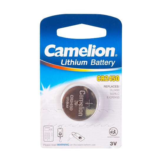 Батарейка литиевая дисковая Camelion 3В тип CR2450-BP1