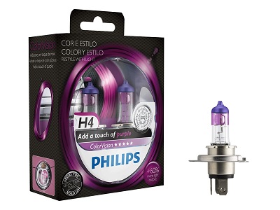 Лампа 12V H7 55W галогеновая цветная (розовые) 2шт. (Philips) 