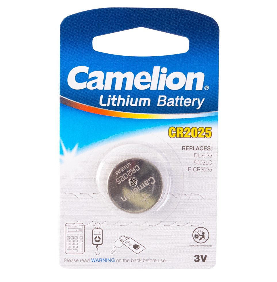 Батарейка литиевая дисковая Camelion 3В тип CR2025-BP1